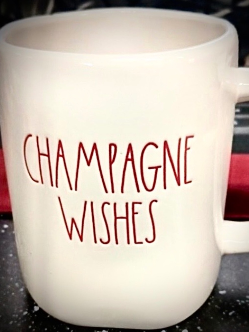 New Rae Dunn Mug Artesian Collection by Magenta Cream Red Champagne Wishes 16oz